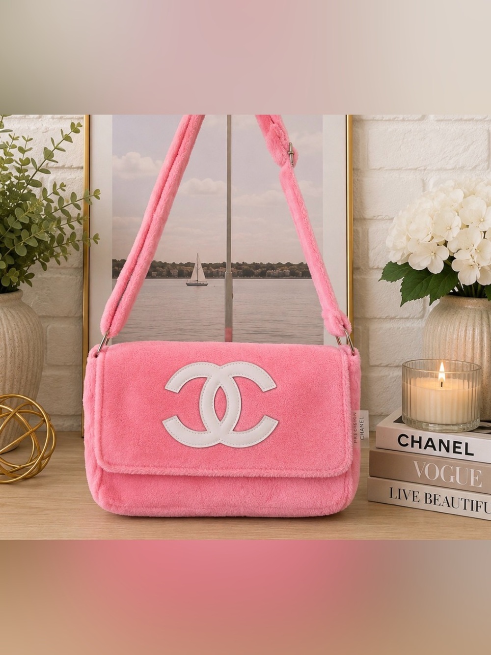 NEW Chanel Precision Fuzzy VIP Pink White CC Bag GWP VIP item